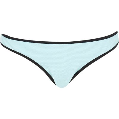 Aqua textured bikini bottoms